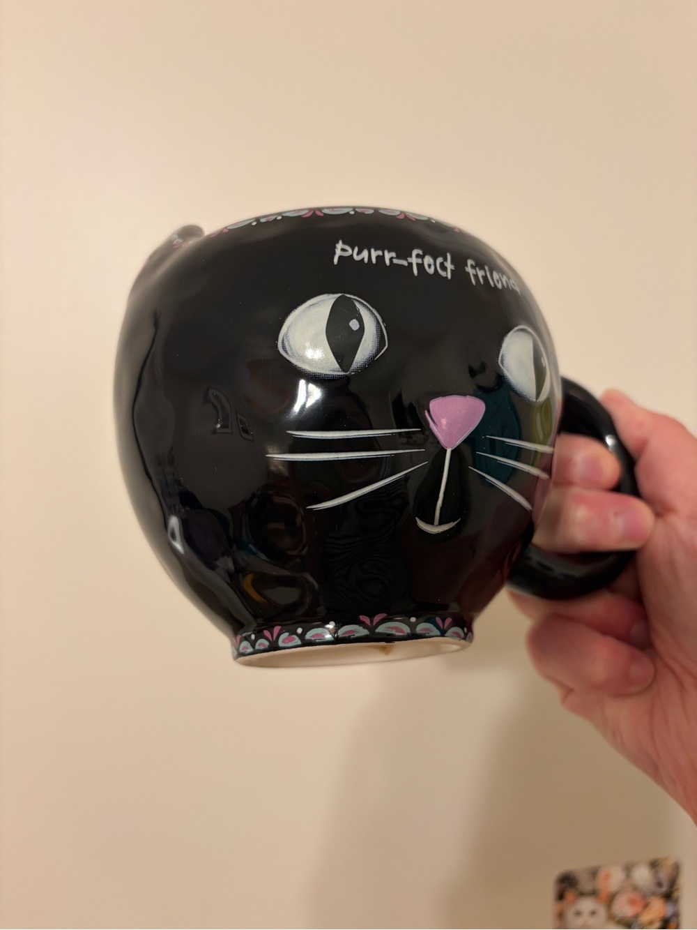 Natural Life | Black 'Purr-fect Friend' Cat Mug - Cute Cat Face Design - Picture 7 of 8